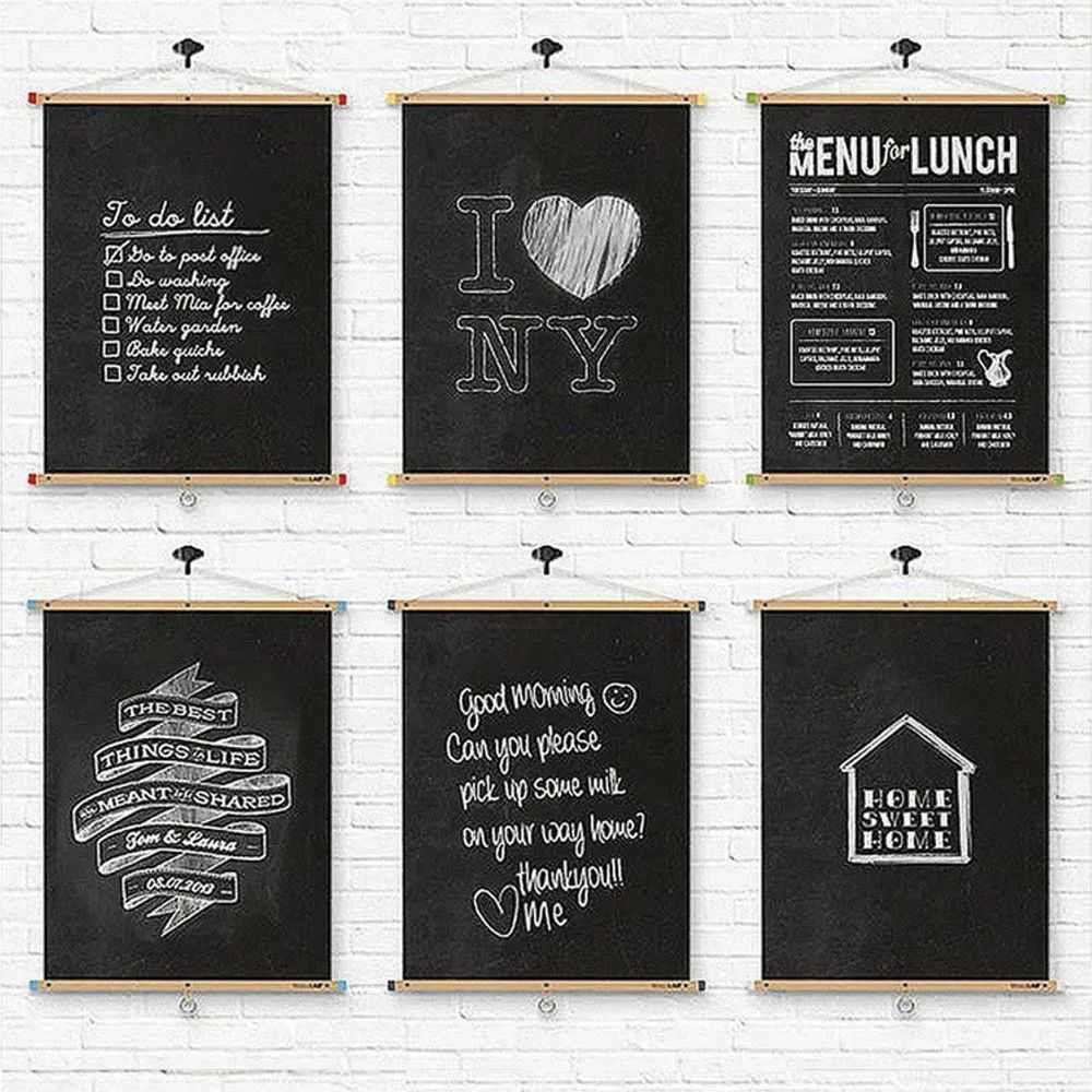 Falcon Adjustable self-adhesive chalk board for children 45 x 200 cm + chalk RC-K-340 juodas