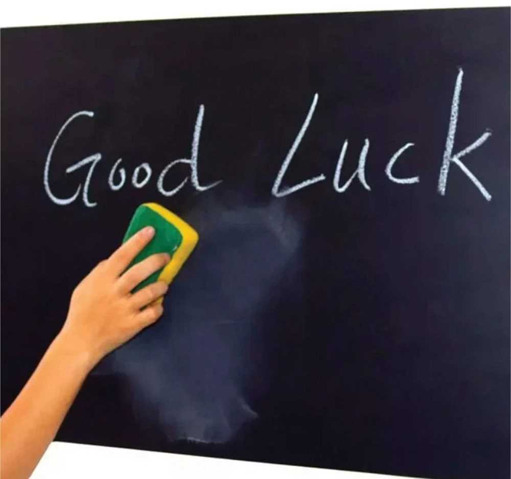 Falcon Adjustable self-adhesive chalk board for children 45 x 200 cm + chalk RC-K-340 juodas