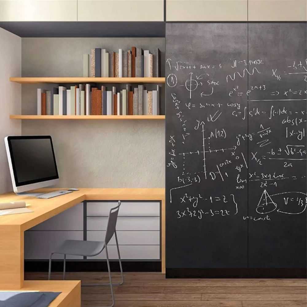 Falcon Adjustable self-adhesive chalk board for children 45 x 200 cm + chalk RC-K-340 juodas