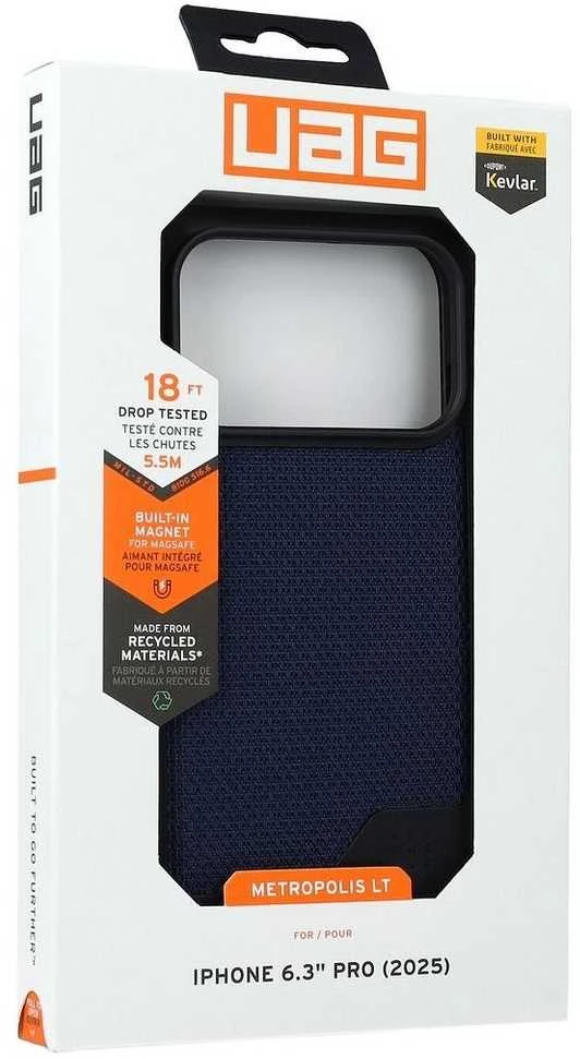 Urban Armor Gear UAG Metropolis LT MagSafe dėklas, skirtas iPhone 17 Pro – tamsiai mėlynas Mėlyna