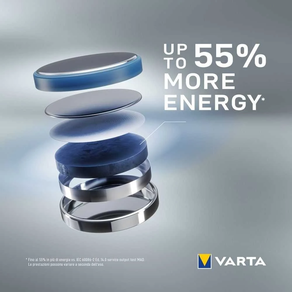 VARTA CR2016 baterijos sudėtinių dalių struktūra