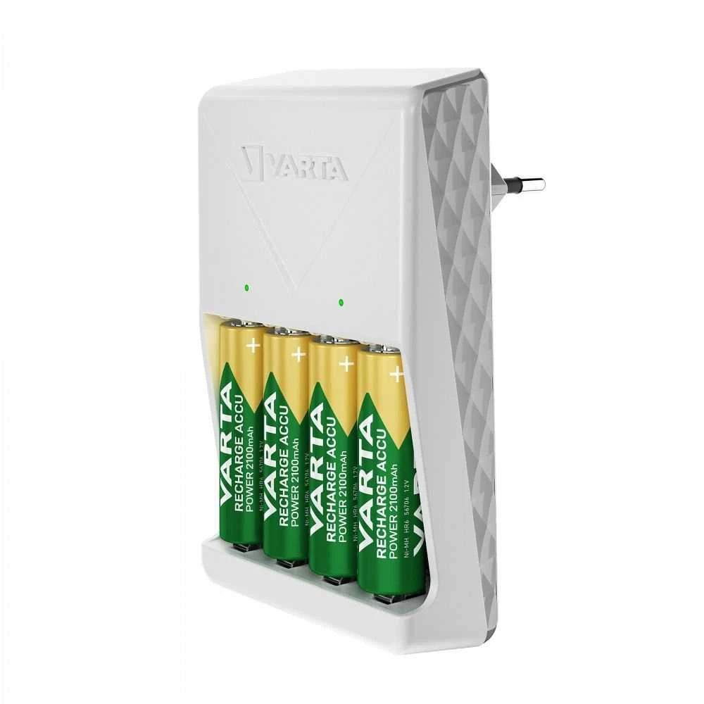 Varta Plug Charger 57657 su įkrautomis AA baterijomis