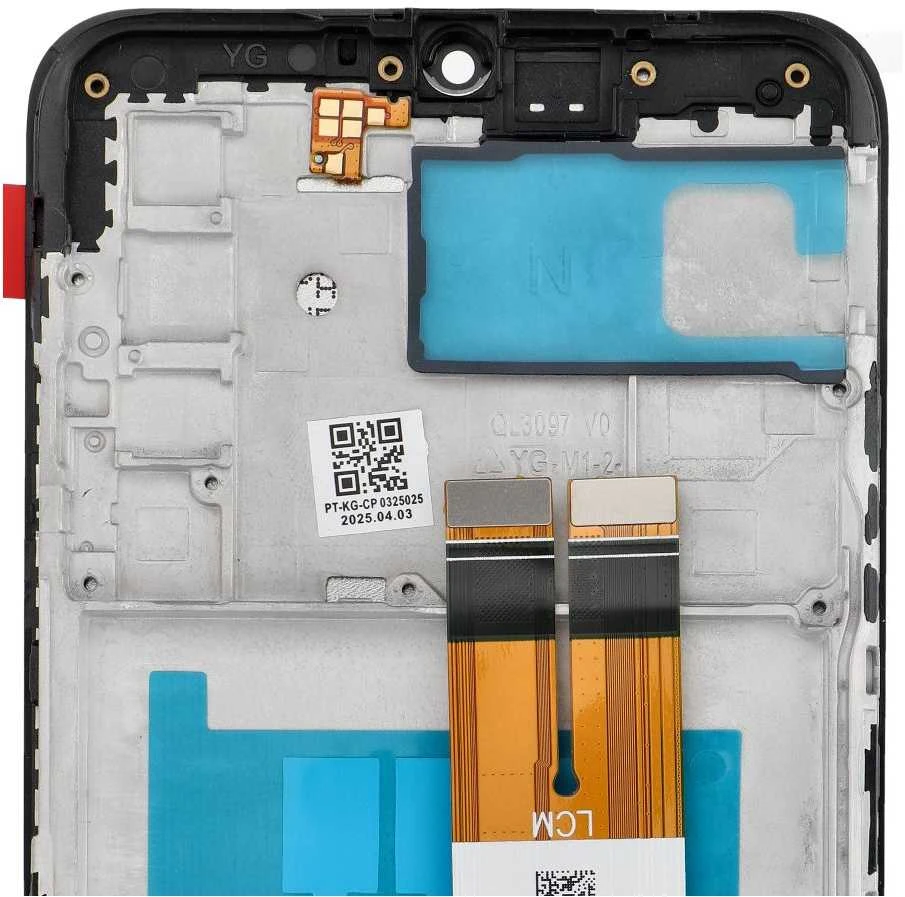 LCD ekranas, skirtas SAMSUNG A02S OEM su rėmeliu (164 mm)