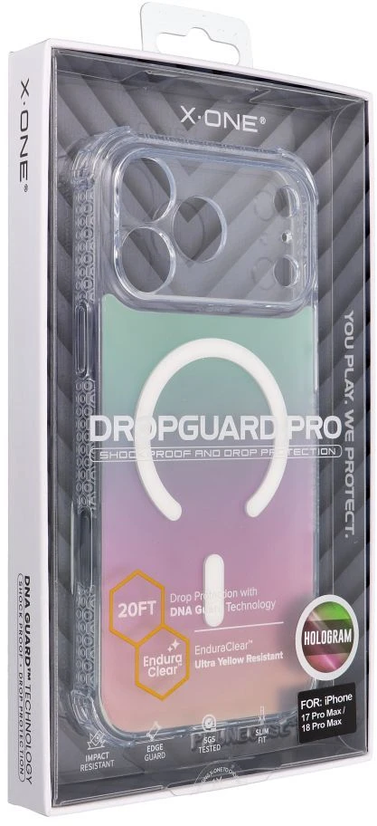 Dėklas X-ONE Dropguard Pro, suderinama su MagSafe, skirta iPhone 18 Pro Max / 17 Pro Max, holograma