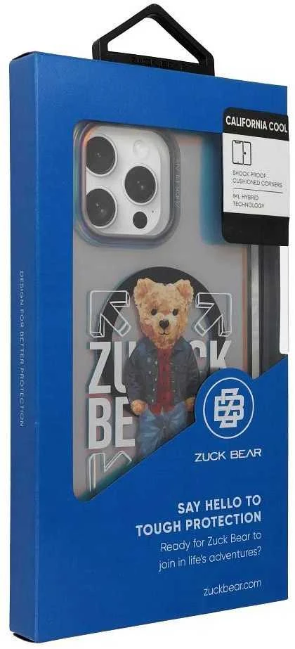 ZUCK BEAR dėklas CALIFORNIA COOL MAG suderinamas su MagSafe, skirtas IPHONE 16 Pro Max languotiems marškiniams