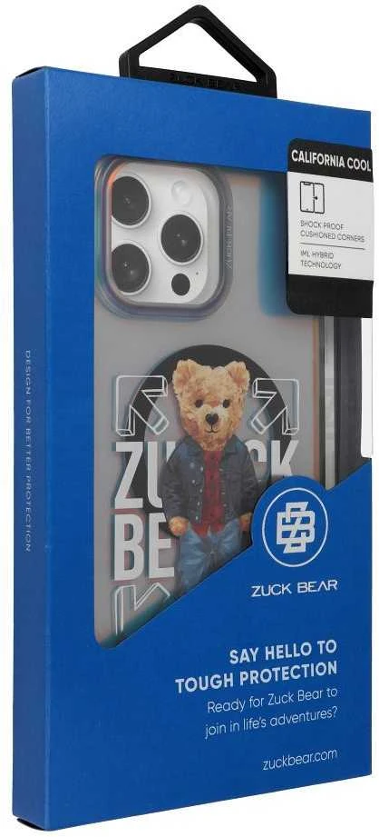 ZUCK BEAR dėklas CALIFORNIA COOL MAG suderinamas su MagSafe, skirtas IPHONE 16 languotiems marškiniams