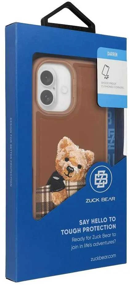 ZUCK BEAR dėklas DARREN suderinamas su MagSafe 16 Pro Max šampaniniu auksiniu