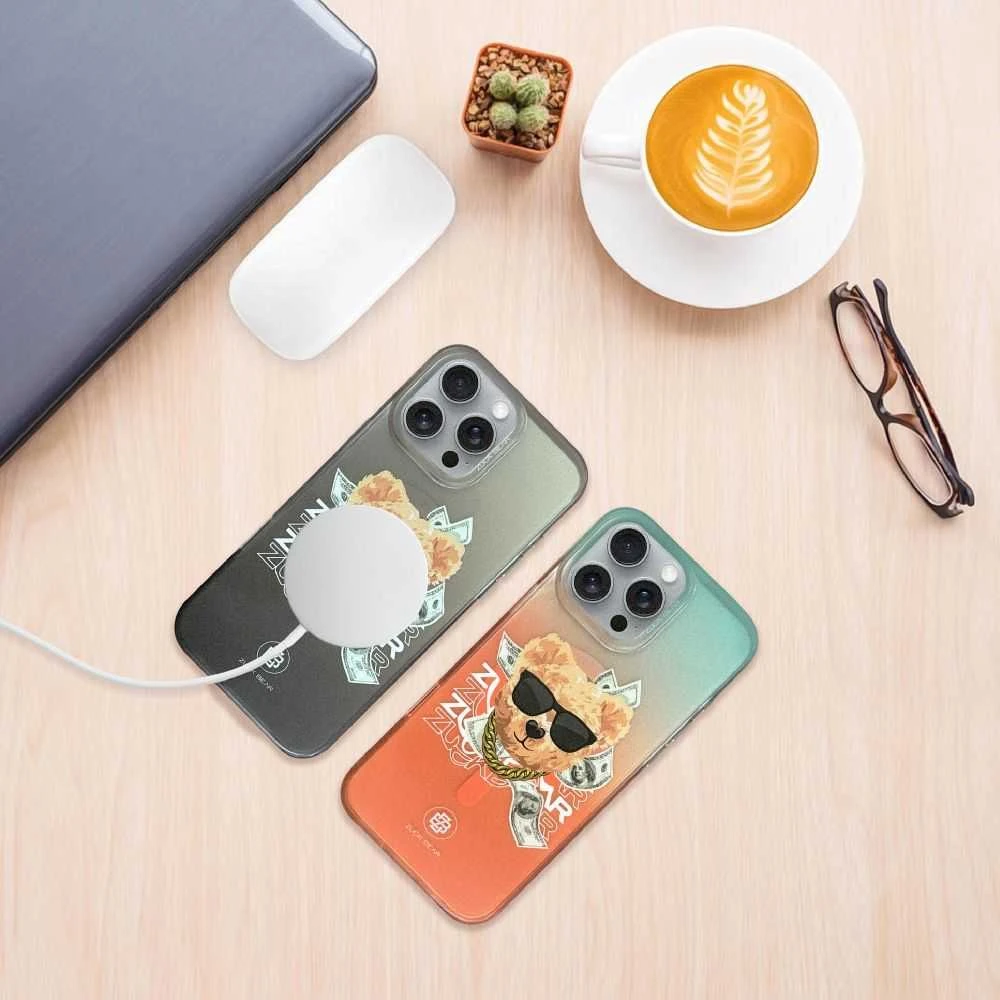 Oranžinis ZUCK BEAR dėklas HAROLD MAG, suderinamas su MagSafe, skirtas IPHONE 16 Pro Max, oranžinis