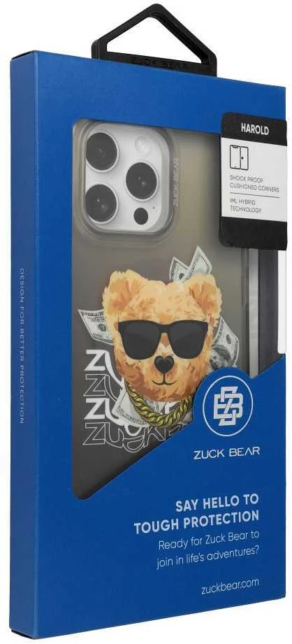 ZUCK BEAR dėklas HAROLD MAG suderinamas su MagSafe, skirtas IPHONE 16 juodas