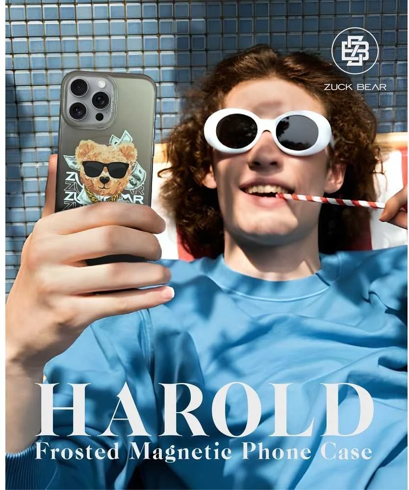 ZUCK BEAR dėklas HAROLD MAG suderinamas su MagSafe, skirtas IPHONE 16 juodas