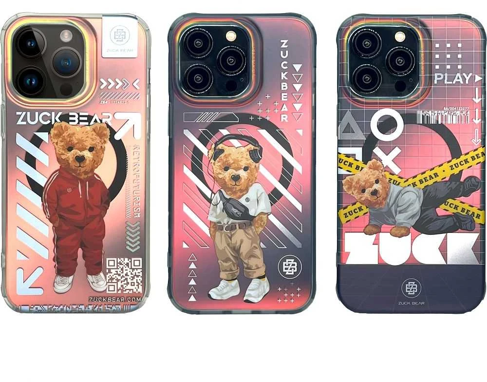 ZUCK BEAR dėklas NEW YORK NEVER SLEEPS MAG suderinamas su MagSafe, skirtas IPHONE 15 Pro manhattan urbane