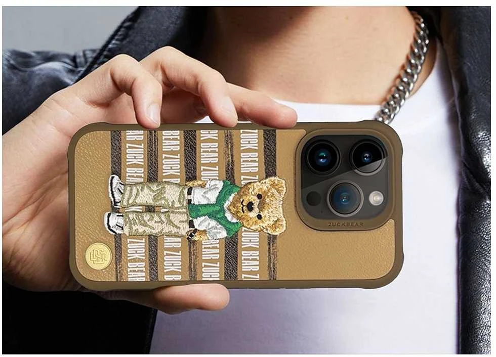 MyScreen ZUCK BEAR dėklas SAN FRANCISCO FORTUNE, skirtas IPHONE 15 Pro Max auksiniam meškinui