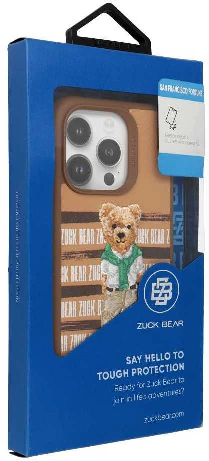 ZUCK BEAR dėklas SAN FRANCISCO FORTUNE skirtas IPHONE 16 auksiniam meškučiui