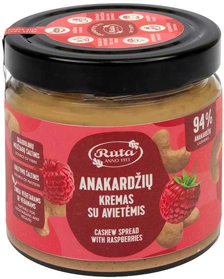Rūta Anakardžių kremas su avietėmis, 320 g