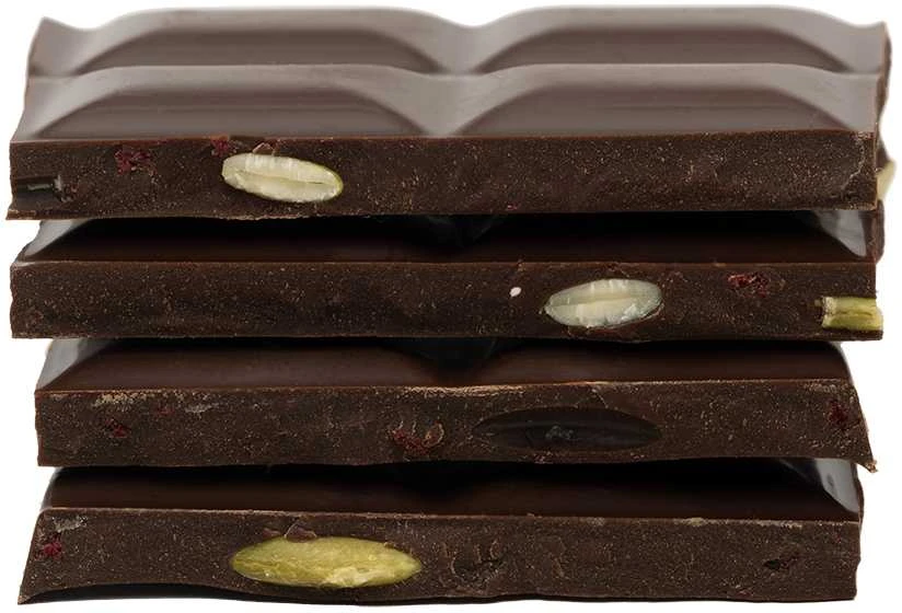Rūta Juodasis šokoladas (55&nbsp;%) su moliūgų sėklomis ir vyšniomis, 90 g