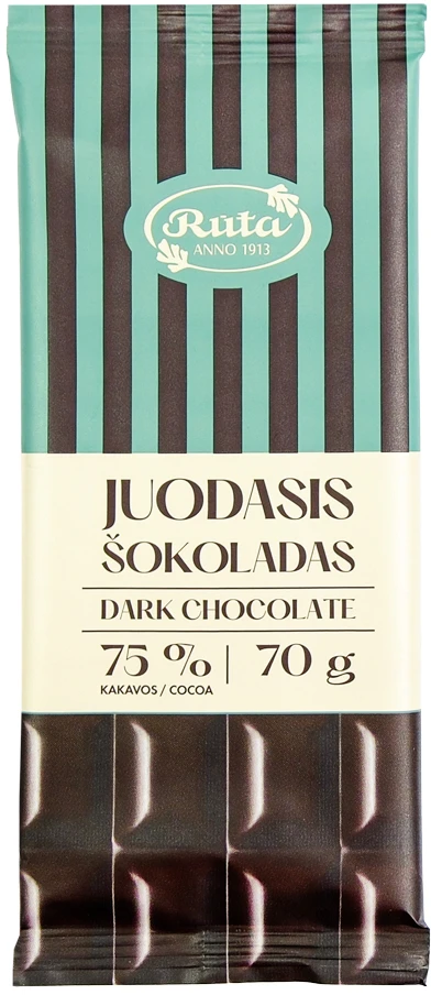 Rūta Juodasis šokoladas (75&nbsp;%), 70 g