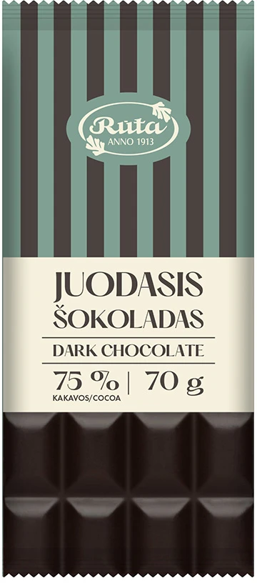 Rūta Juodasis šokoladas (75&nbsp;%), 70 g