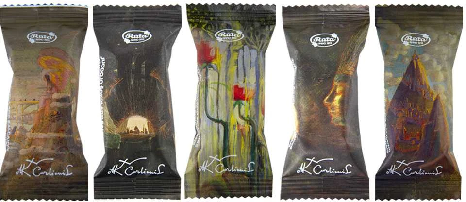 Rūta Juodojo šokolado saldainiai su karameliniais sausainiais „Čiurlionis“, 240 g