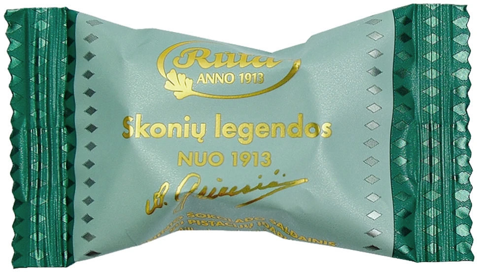Rūta Pieninio šokolado saldainiai su pistacijų įdaru „Skonių legendos nuo 1913“, 1kg