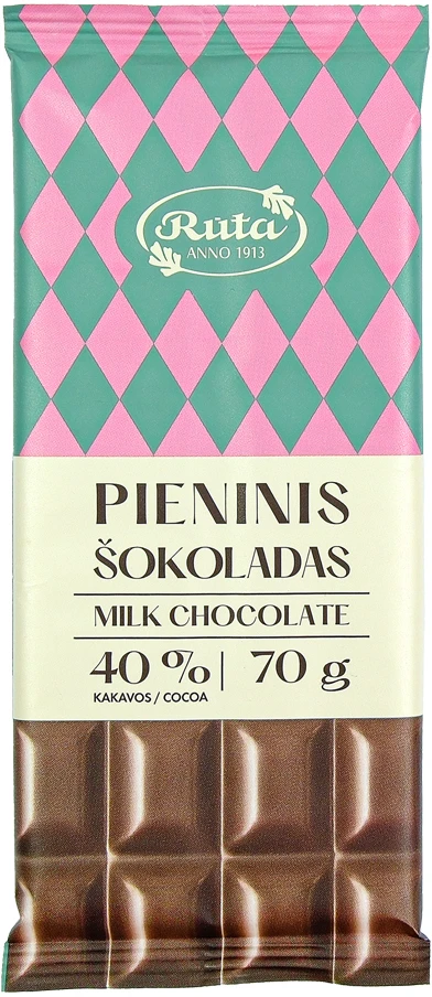 Rūta Pieninis šokoladas (40&nbsp;%), 70 g