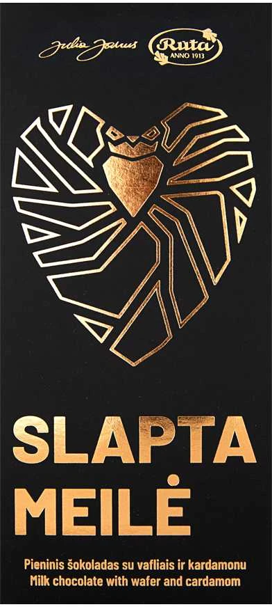 Rūta Pieninis šokoladas su vafliais ir kardamonu „Slapta meilė“, 70 g