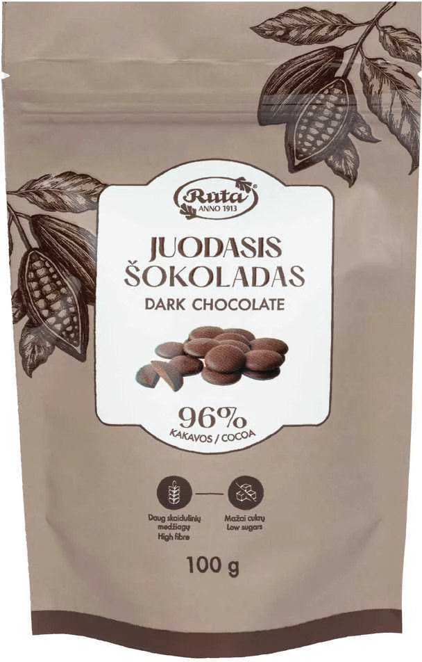 Rūta Šokoladas (96%), 100 g