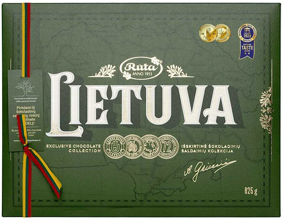 Rūta Šokoladinių saldainių kolekcija „Lietuva“, 825 g
