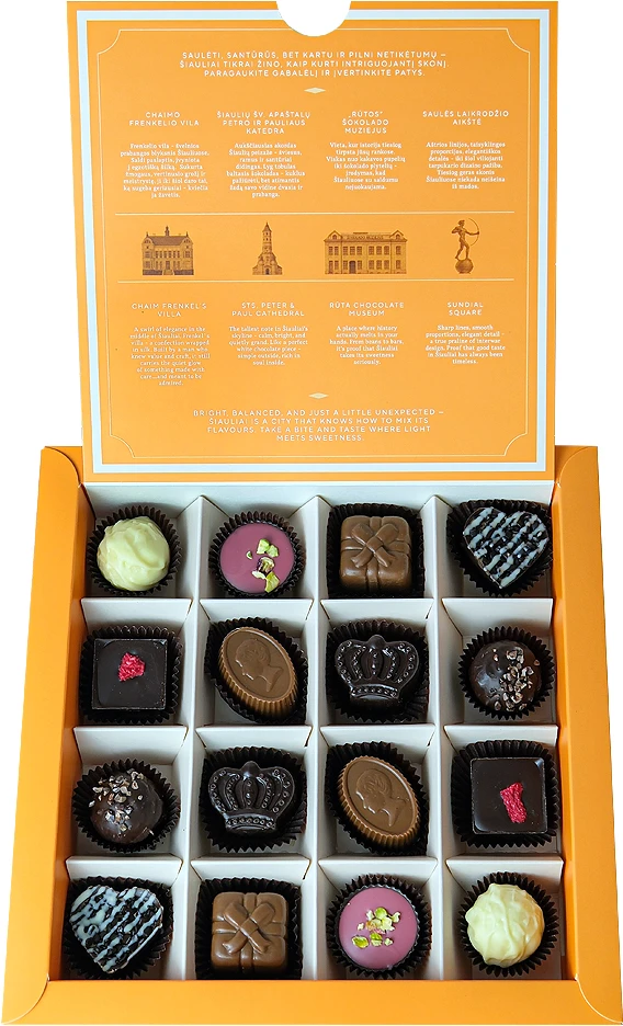 Rūta Šokoladinių saldainių rinkinys INSPIRED BY ŠIAULIAI, 200 g