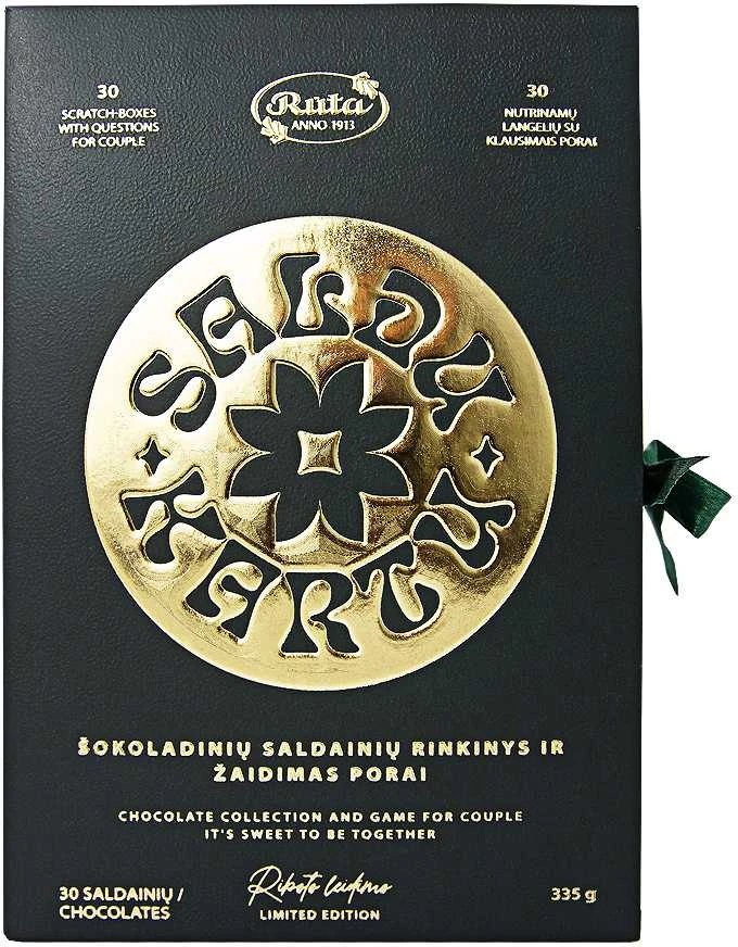 Rūta Šokoladinių saldainių rinkinys ir žaidimas porai „Saldu kartu“, 335 g