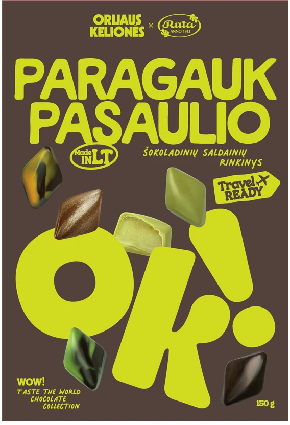 Rūta Šokoladinių saldainių rinkinys ORIJAUS KELIONĖS®, 150 g