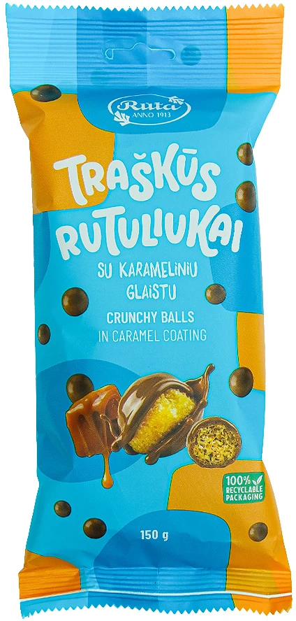 Rūta Traškūs rutuliukai su karameliniu glaistu, 150 g
