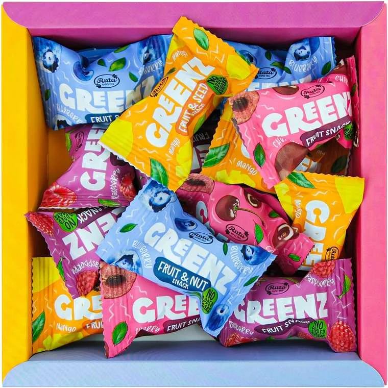 Rūta Vaisių, riešutų ir sėklų užkandžių rinkinys GREENZ, 157 g