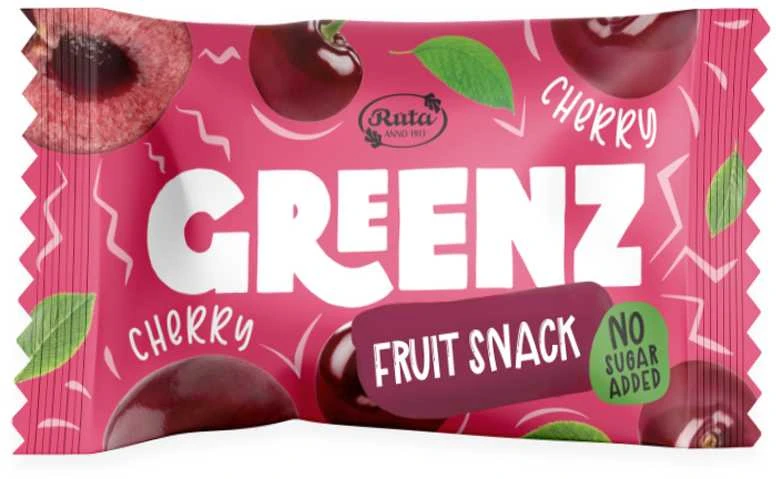 Rūta Vaisių užkandžiai su vyšniomis „Greenz cherry“, 1kg