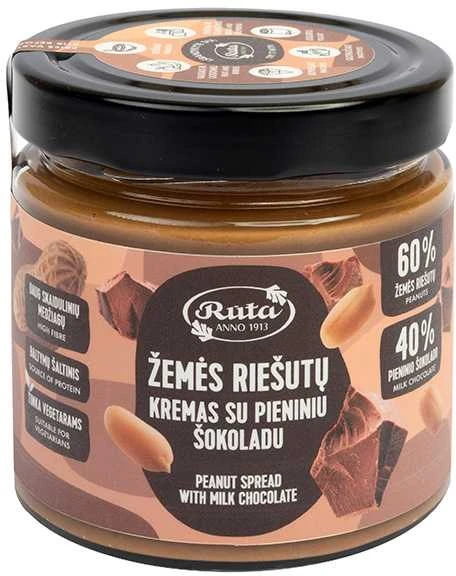 Rūta Žemės riešutų kremas su pieniniu šokoladu, 320 g