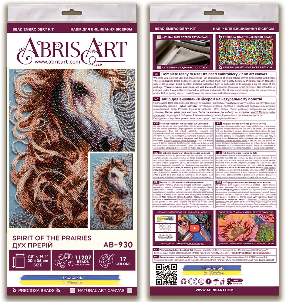 Abris Art Karoliukų siuvinėjimo rinkinys „Prerijų dvasia“ 20x36 cm