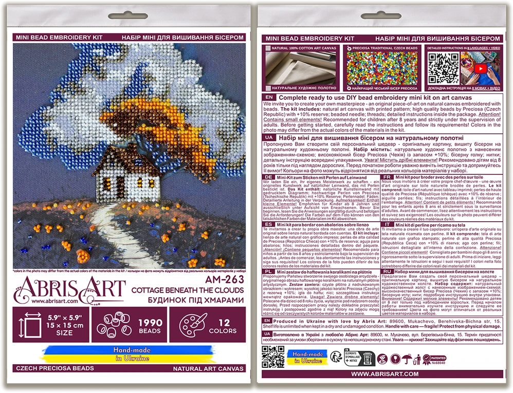 Abris Art Mini karoliukų siuvinėjimo rinkinys „Namelis po debesimis“ AAM-263