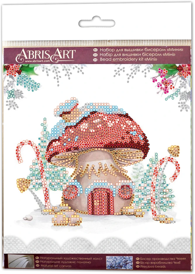 Abris Art Mini karoliukų siuvinėjimo rinkinys „Žiemos magija“ 15x15 cm