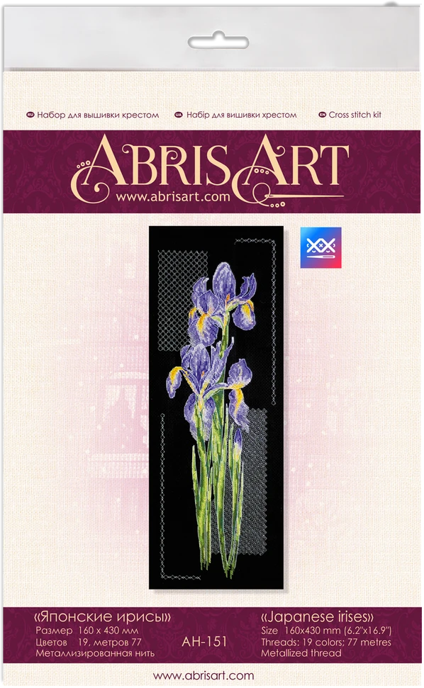 Abris Art Rinkinys siuvinėjimui kryželiu „Japoniškos vilkdalgės“ 16x43 cm
