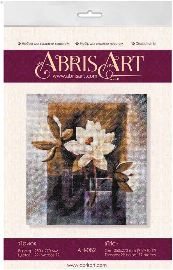 Abris Art Rinkinys siuvinėjimui kryželiu „Trio“, paveikslas 25x27 cm AAH-082