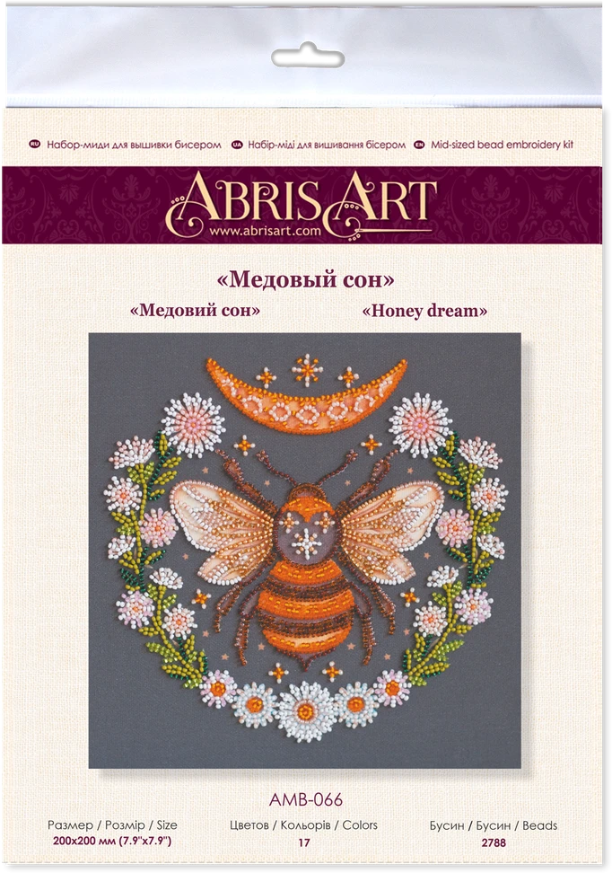 Abris Art Siuvinėjimo karoliukais rinkinys „Medus sapnas“ 20x20 cm
