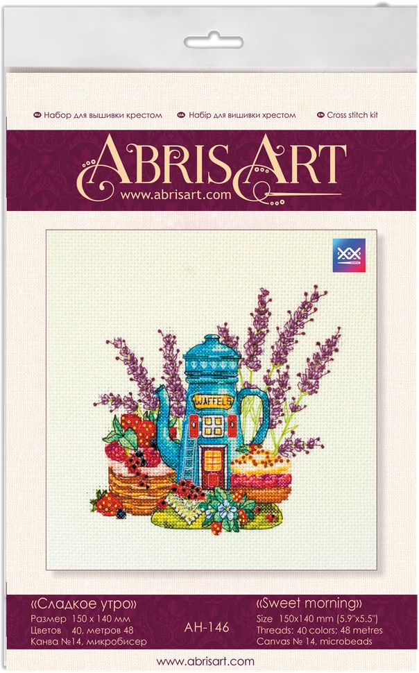 Abris Art Siuvinėjimo kryželiu rinkinys Saldus rytas, PRECIOSA, 14ct, 15×14 cm
