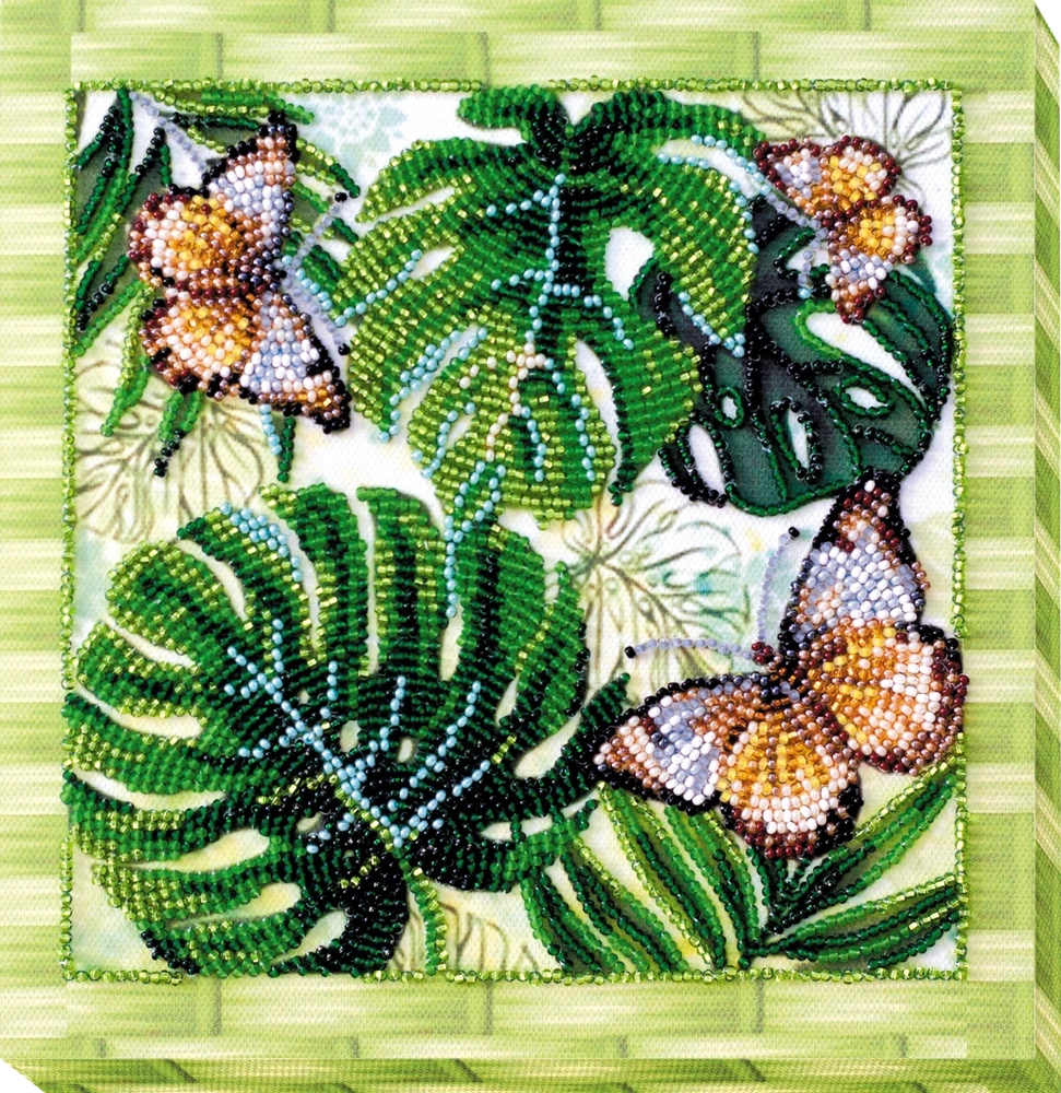 Abris Art Vidutinis karoliukų siuvinėjimo rinkinys „Monstrai ir gėlės“ 20x20 cm