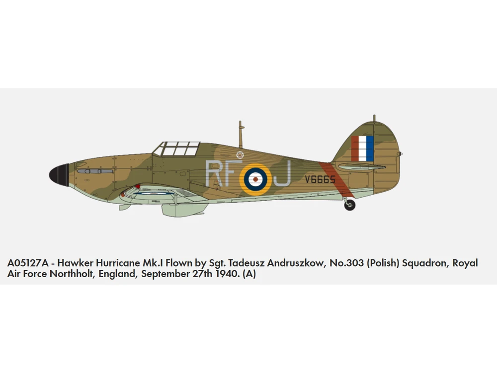 Klijuojamas Modelis Airfix A05127A Hawker Hurricane Mk.1 1/48