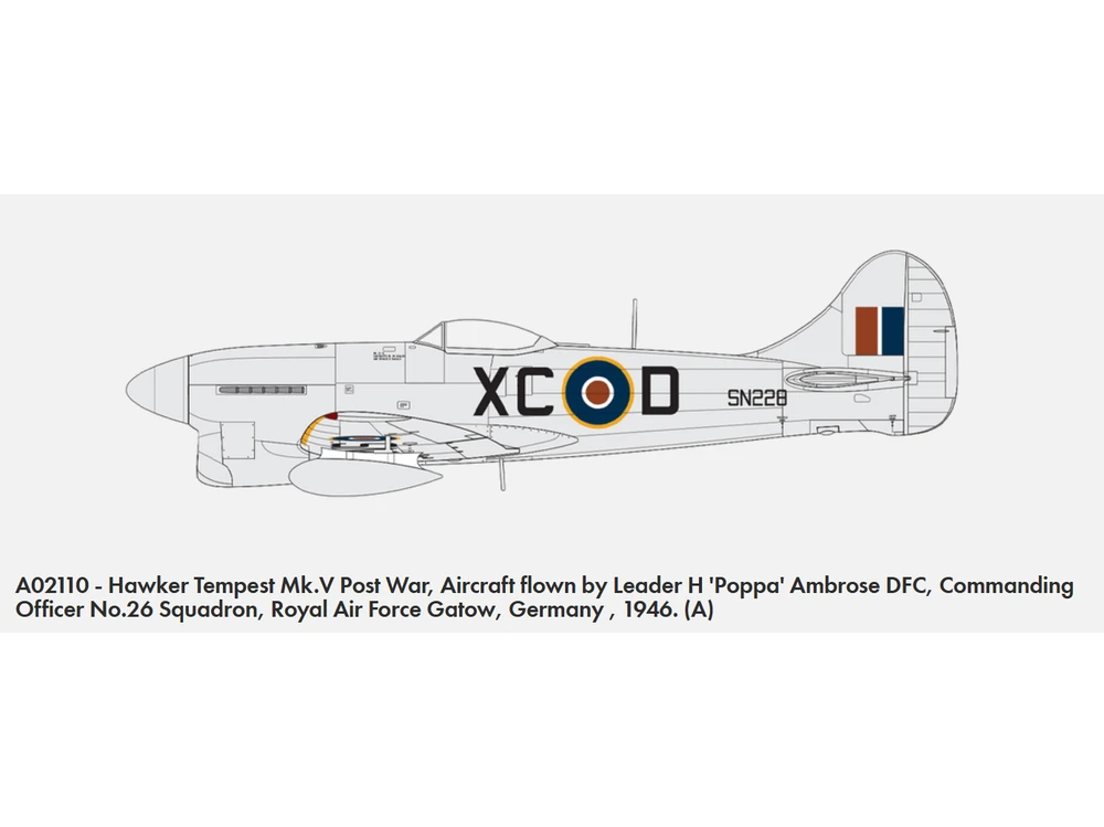 Airfix Hawker Tempest Mk.V pokario 1/72 surenkamas lėktuvas