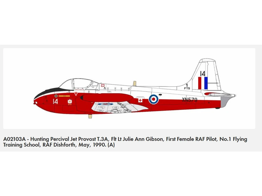 Airfix Jet Provost T.3/T.4 1/72 plastikinis surinkimo rinkinys A02103A