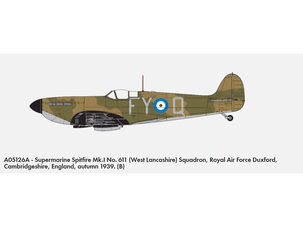 Airfix - Supermarine Spitfire Mk.Ia, 1/48, A05126A, Color