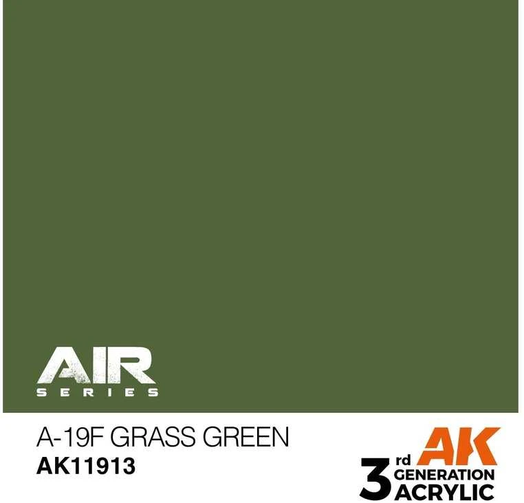 AK Interactive A-19f Grass Žalias akriliniai dažai lėktuvų modeliams 17ml