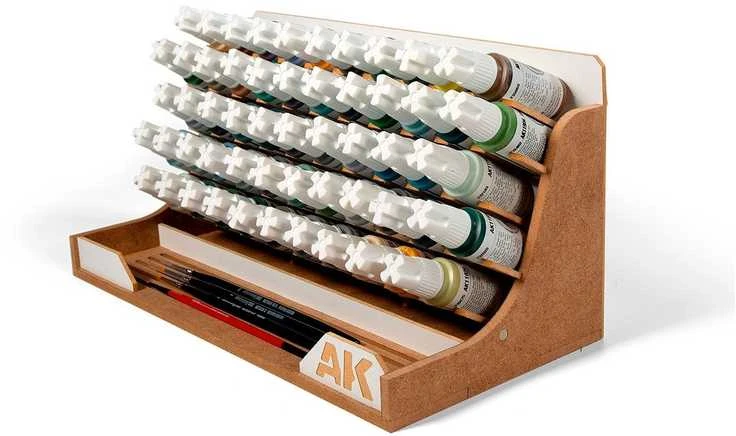 AK Interactive dažų organizatorius 17 ml, 52 buteliukų medinis stovas