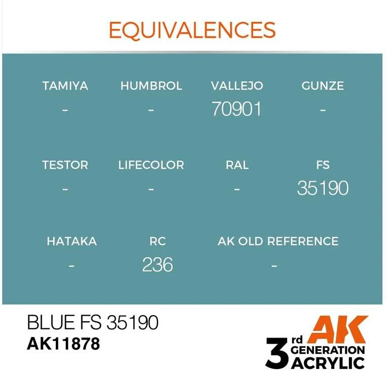 AK Interactive Mėlyna FS35190 AIR akriliniai dažai lėktuvų modeliams 17ml