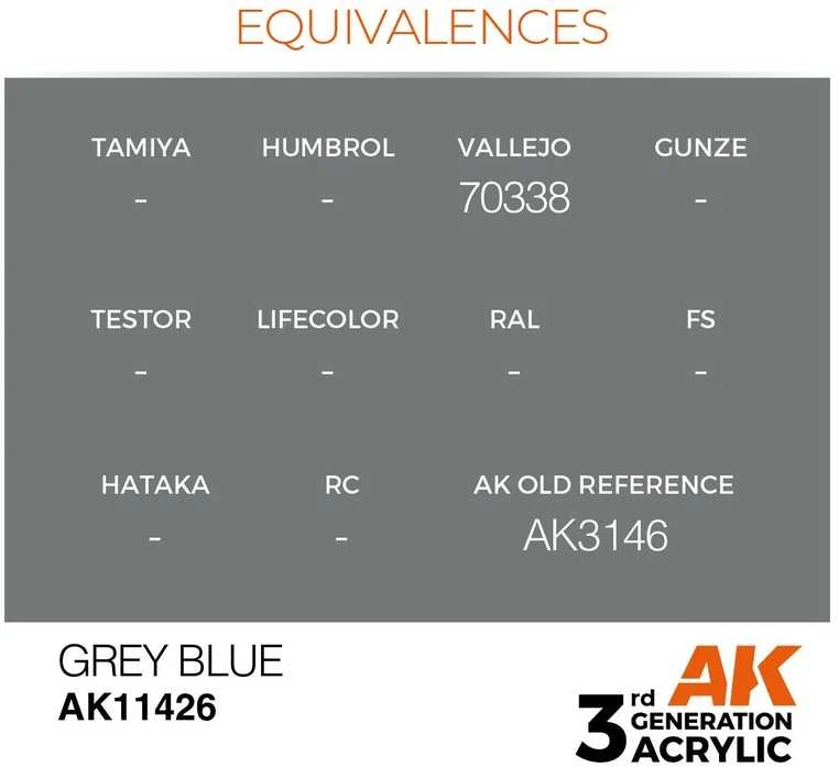 AK Interactive Pilkas Mėlyna figūrėlių akriliniai dažai 17ml AK11426